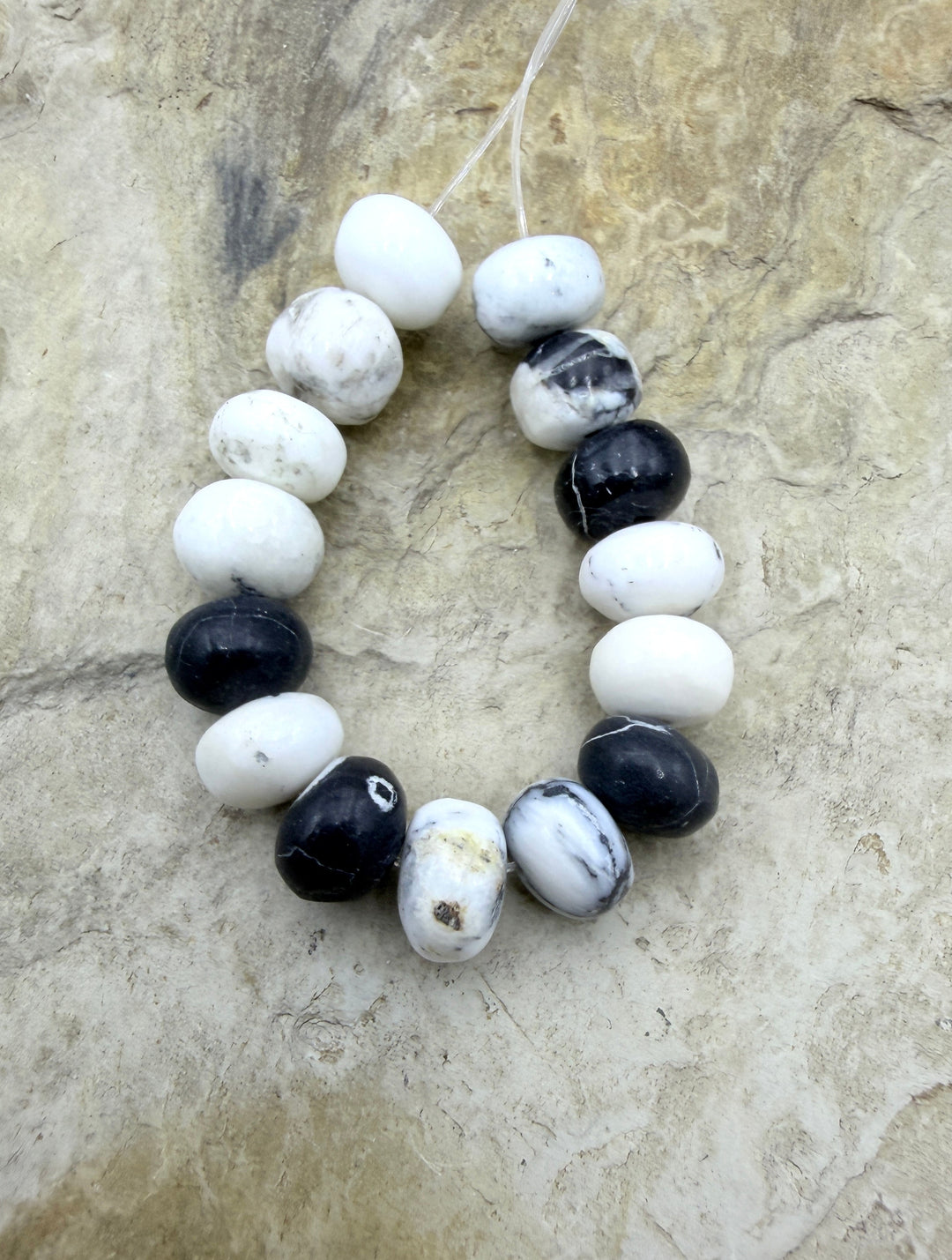 RARE High Quality White Buffalo (Nevada) 8mm Rondelle