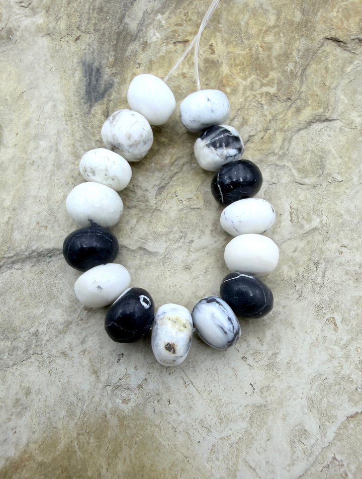 RARE High Quality White Buffalo (Nevada) 8mm Rondelle