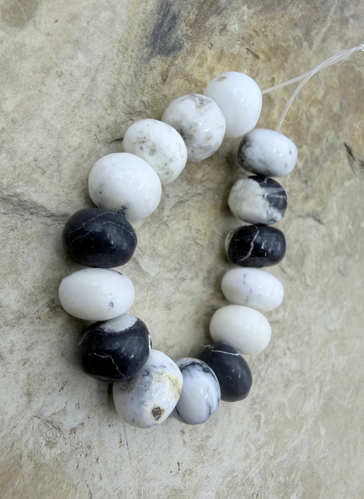 RARE High Quality White Buffalo (Nevada) 8mm Rondelle