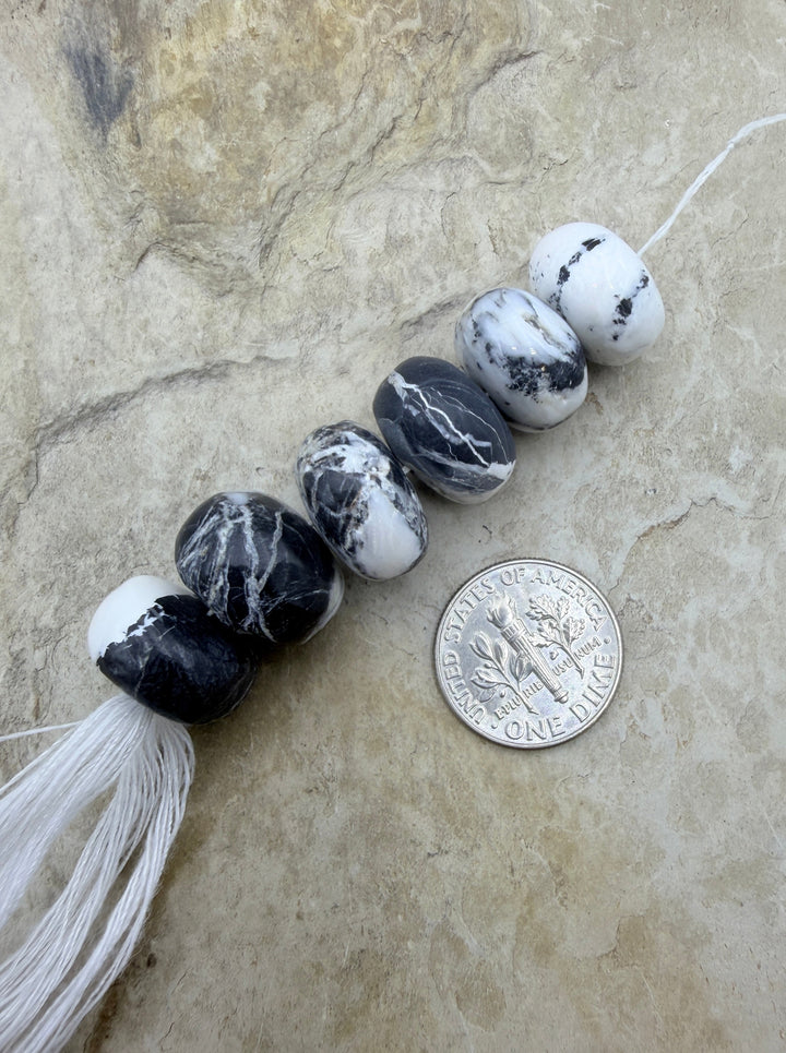 RARE High Quality White Buffalo (Nevada) BIG 14mm Rondelle