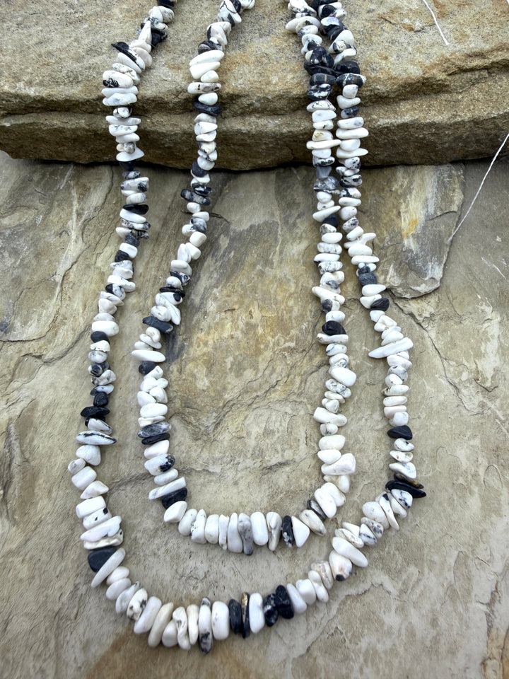 RARE High Quality White Buffalo (Nevada) BIG Chip Beads