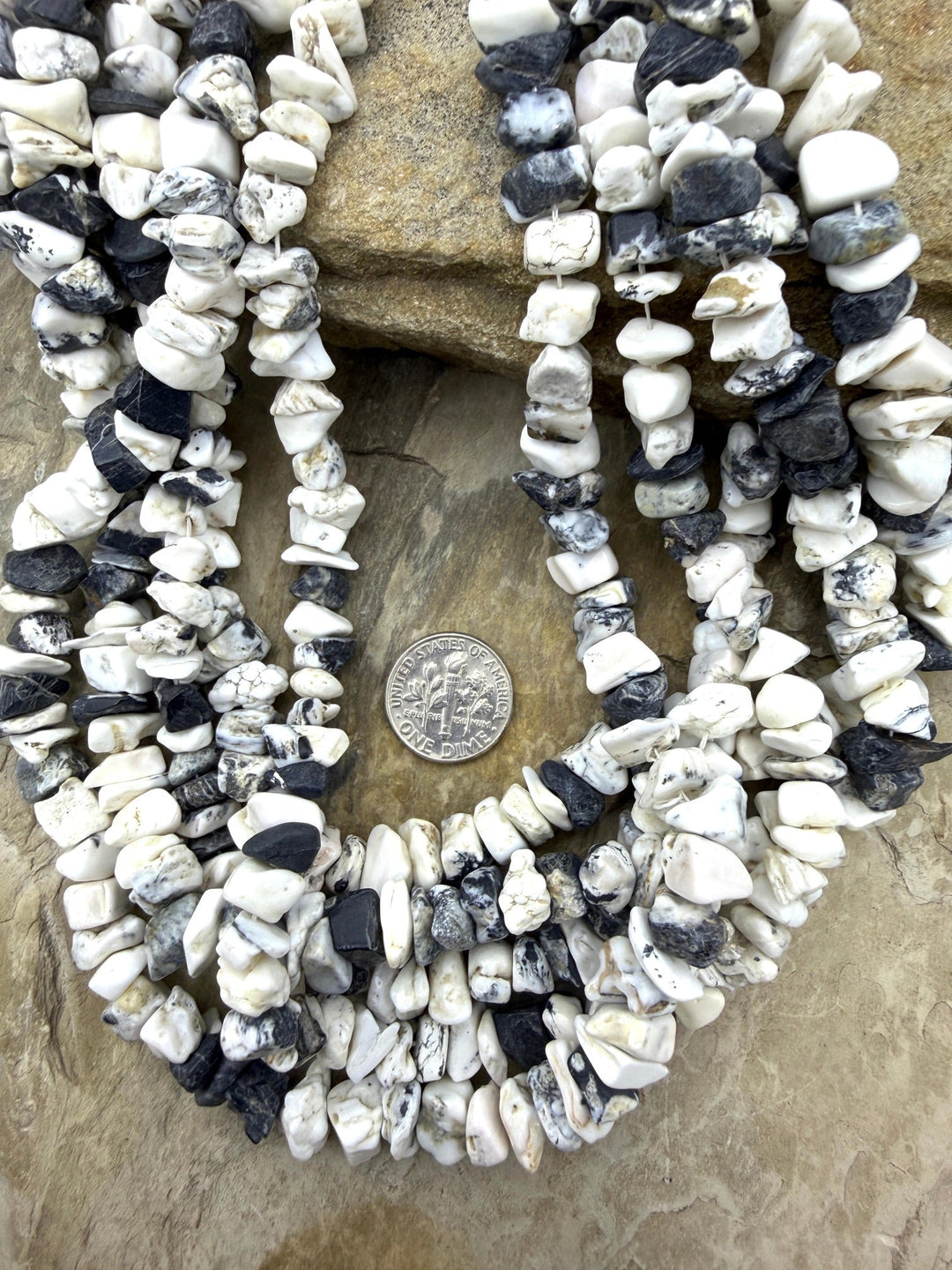 RARE High Quality White Buffalo (Nevada) BIG Chip Beads