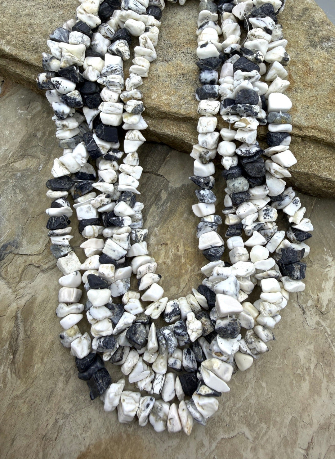 RARE High Quality White Buffalo (Nevada) BIG Chip Beads