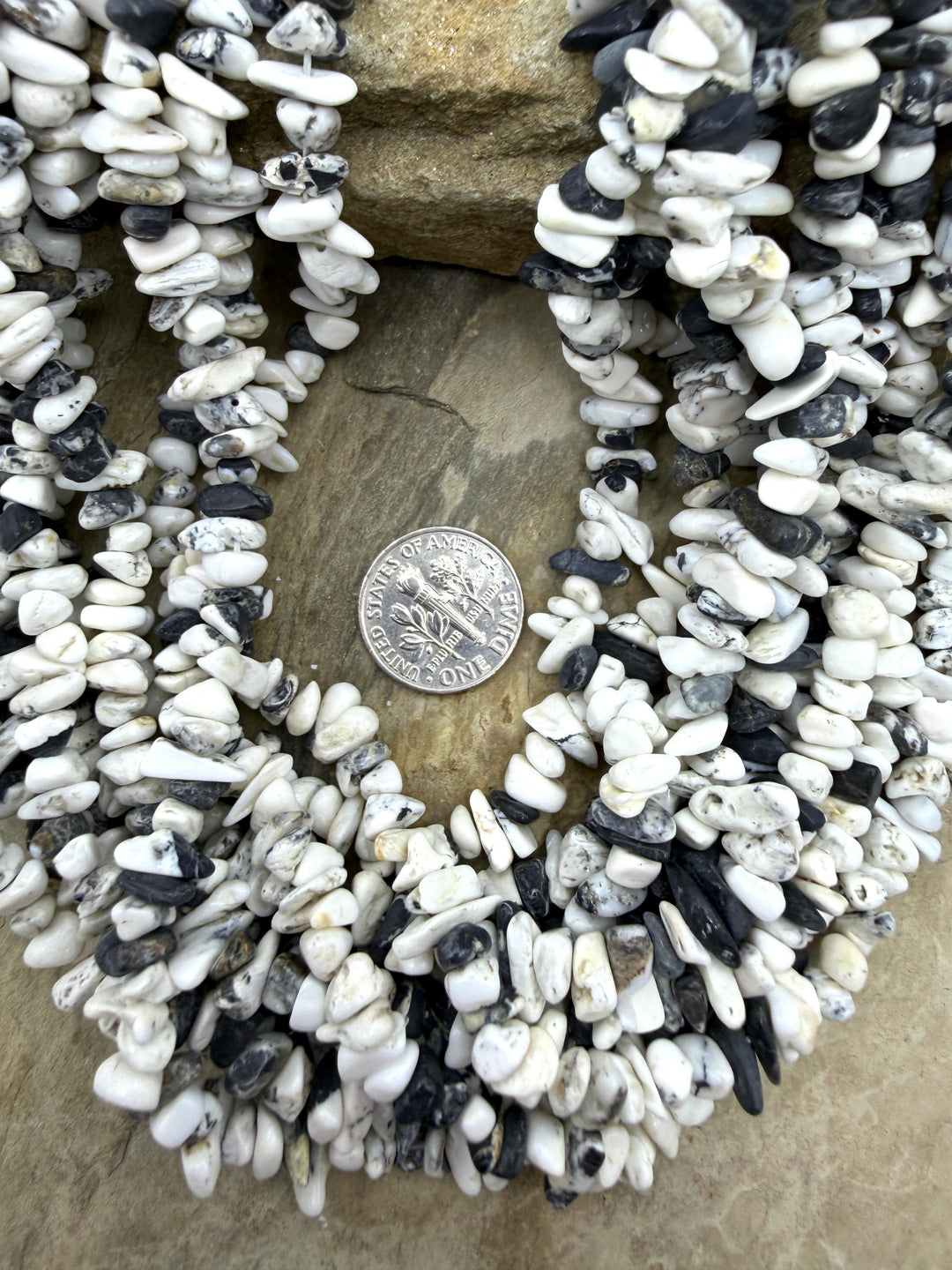 RARE High Quality White Buffalo (Nevada) Chip Beads 4-7mm