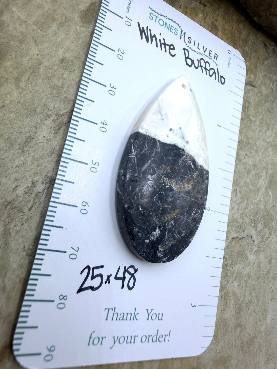 RARE High Quality White Buffalo (Nevada) Focal Pendant Bead