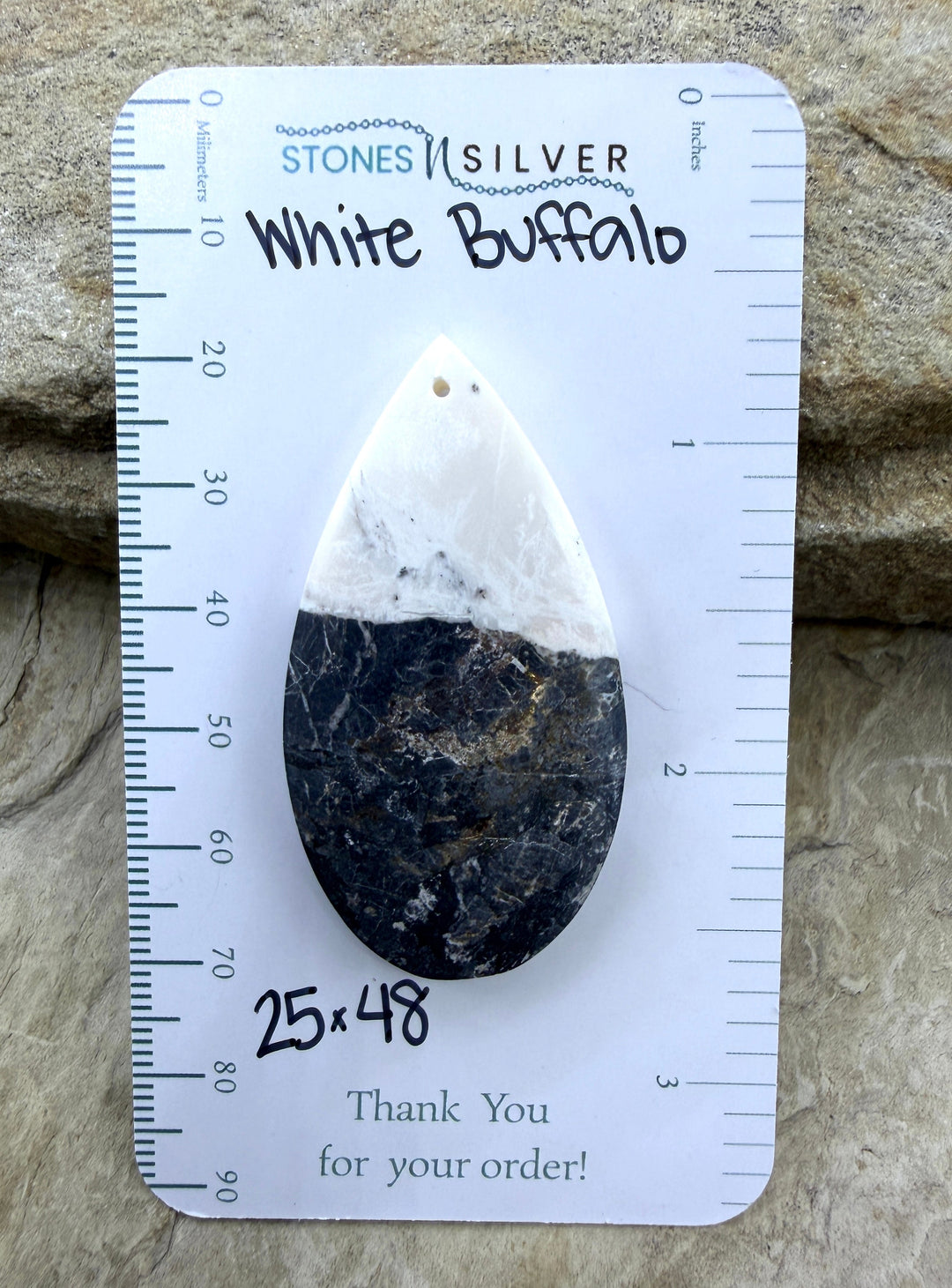 RARE High Quality White Buffalo (Nevada) Focal Pendant Bead