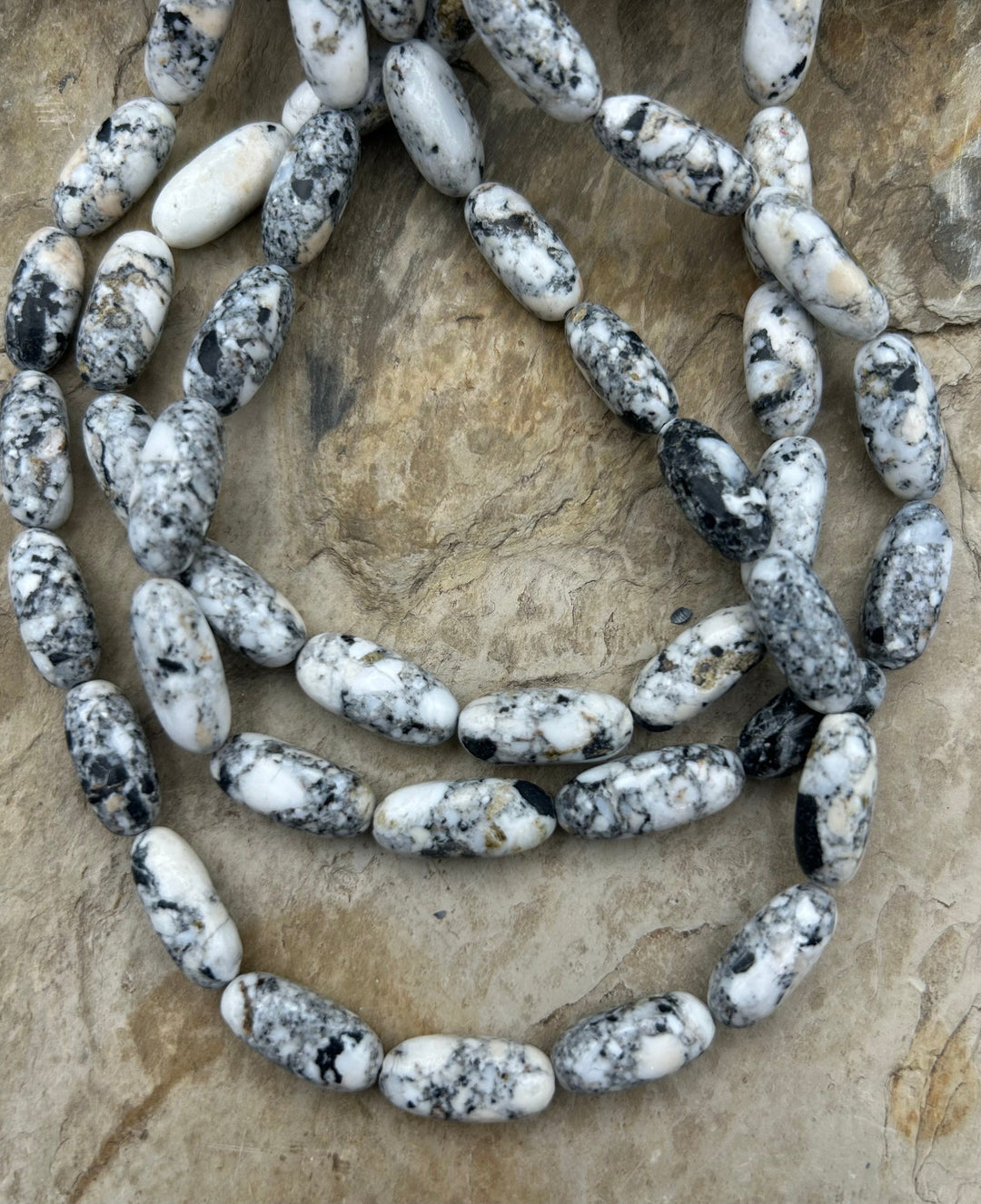RARE High Quality White Buffalo (Nevada) Hand cut Oval Tube
