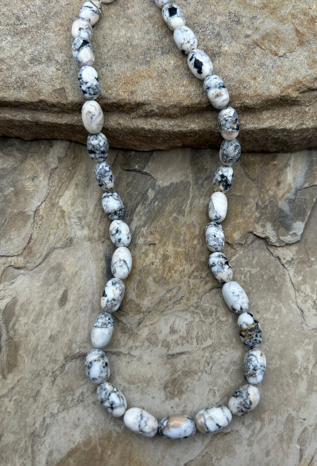 RARE High Quality White Buffalo (Nevada) Handcut Oval Beads