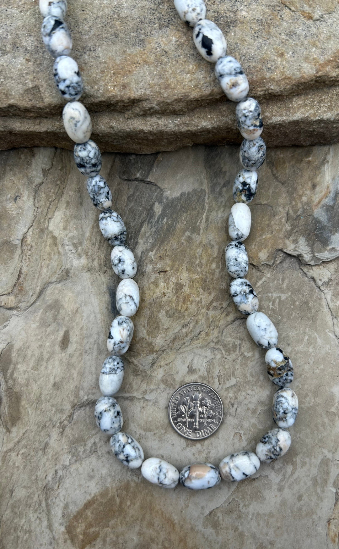 RARE High Quality White Buffalo (Nevada) Handcut Oval Beads