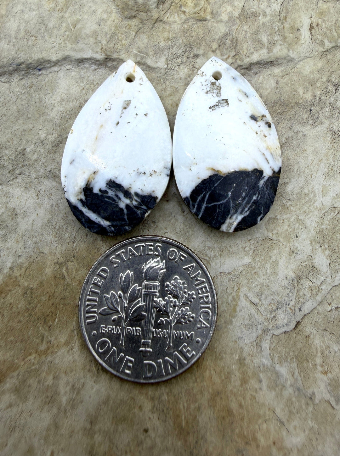 RARE High Quality White Buffalo (Nevada) Matching Earring