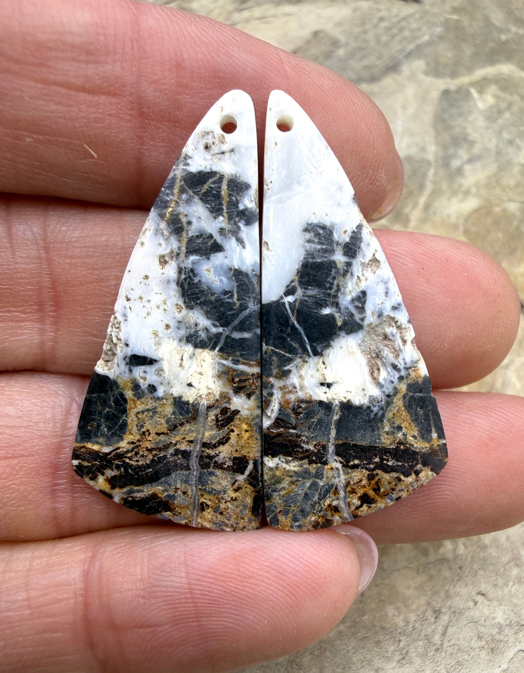 RARE High Quality White Buffalo (Nevada) Matching Earring