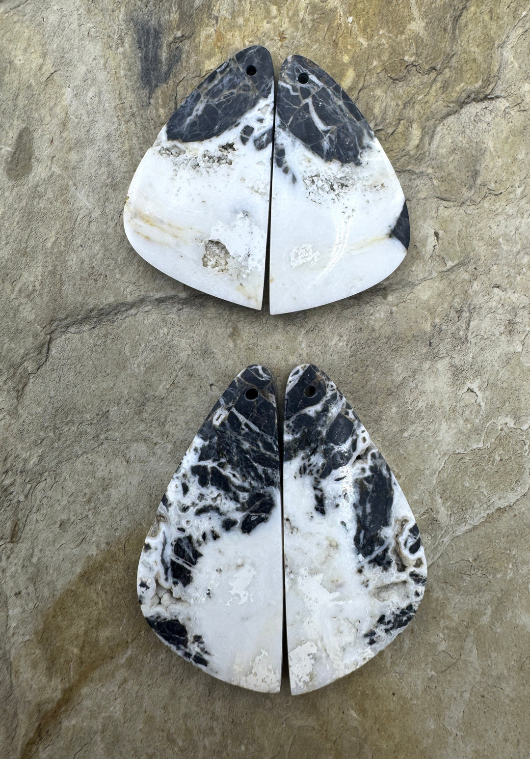 RARE High Quality White Buffalo (NV) Matching Earring Slab