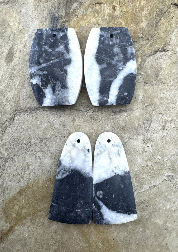 RARE High Quality White Buffalo (NV) Matching Earring Slab