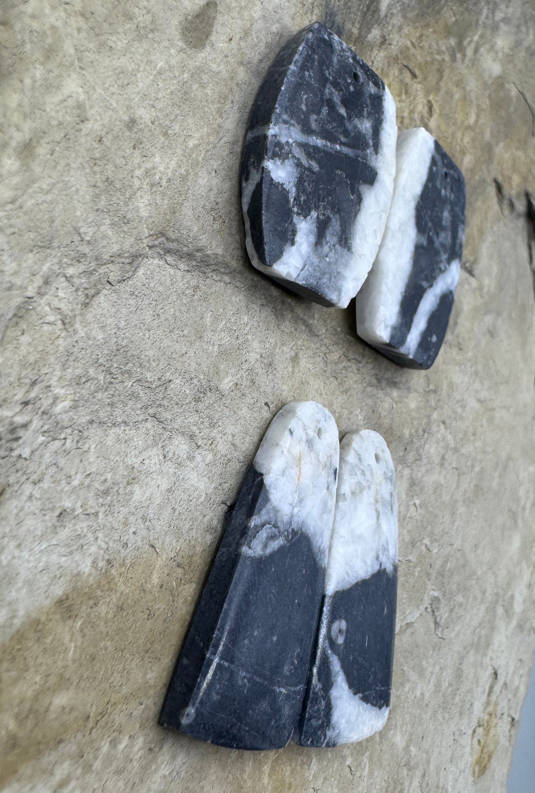 RARE High Quality White Buffalo (NV) Matching Earring Slab
