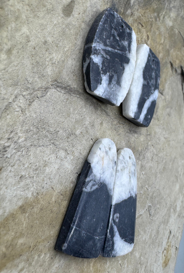 RARE High Quality White Buffalo (NV) Matching Earring Slab