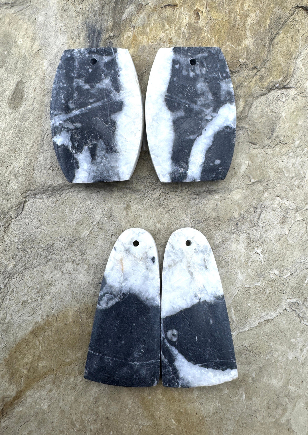 RARE High Quality White Buffalo (NV) Matching Earring Slab