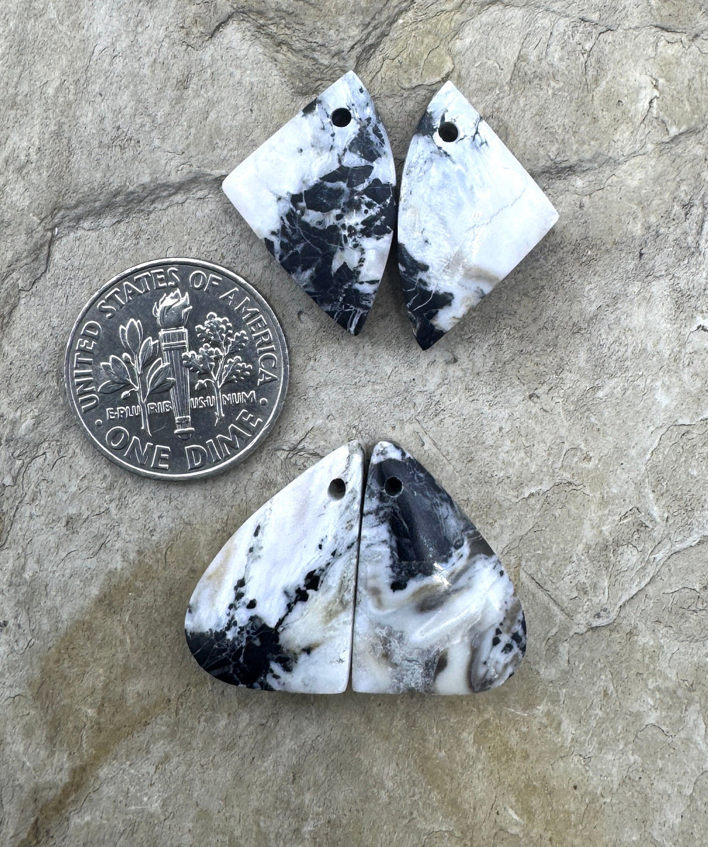 RARE High Quality White Buffalo (NV) Small Matching Earring