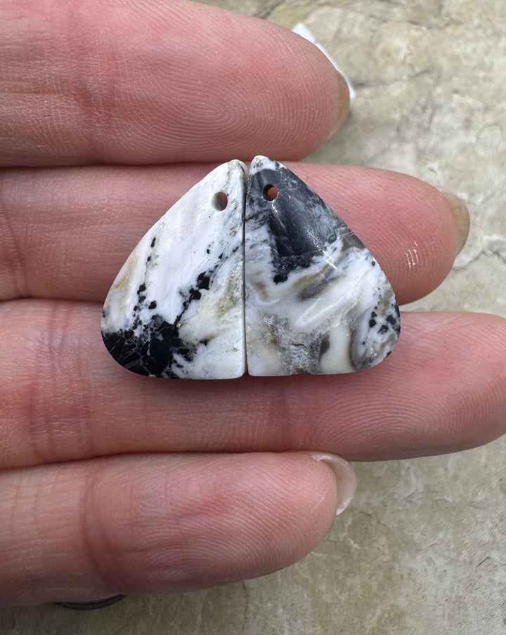 RARE High Quality White Buffalo (NV) Small Matching Earring