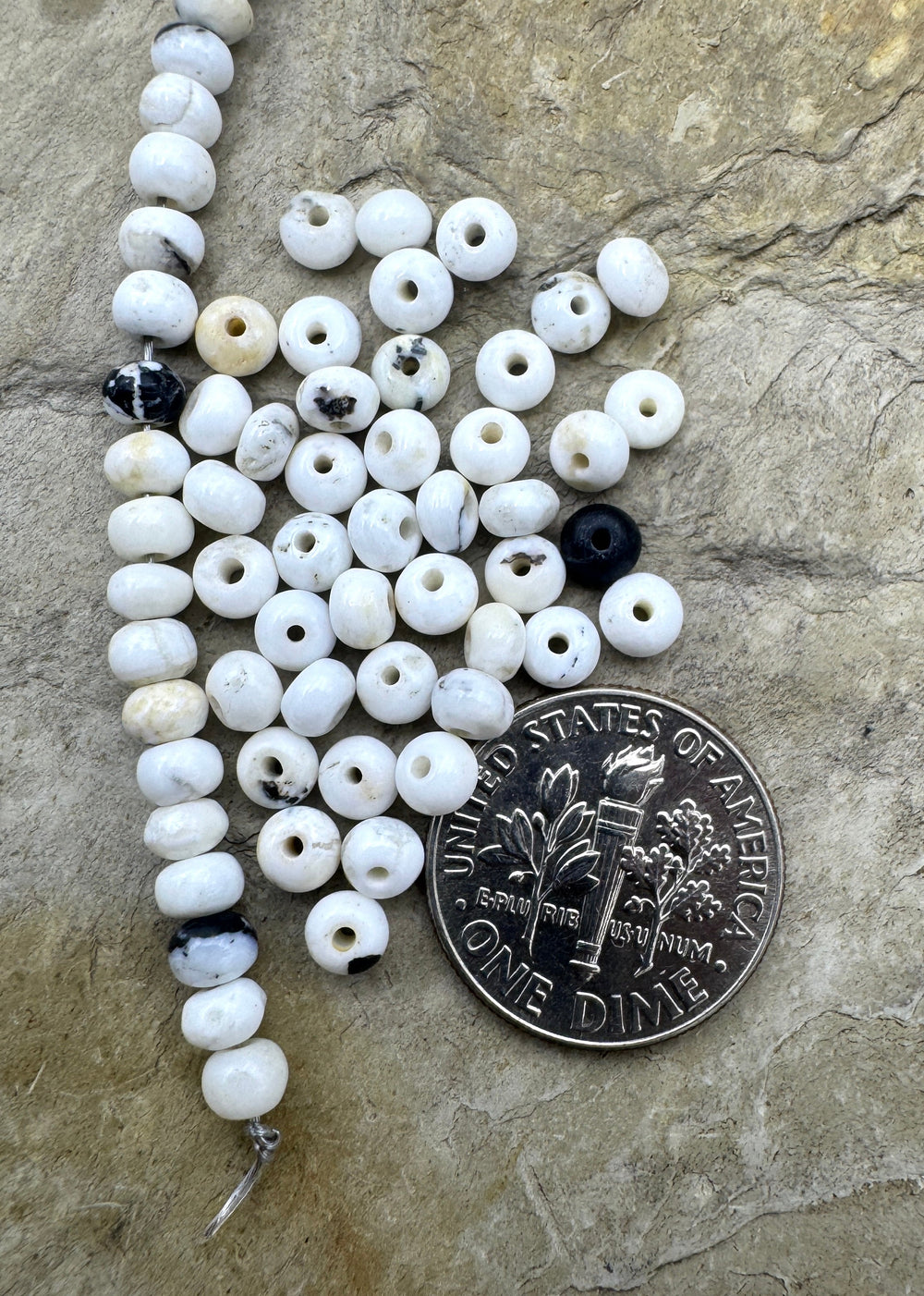 RARE High Quality White Buffalo4mm Rondelle Beads (Package
