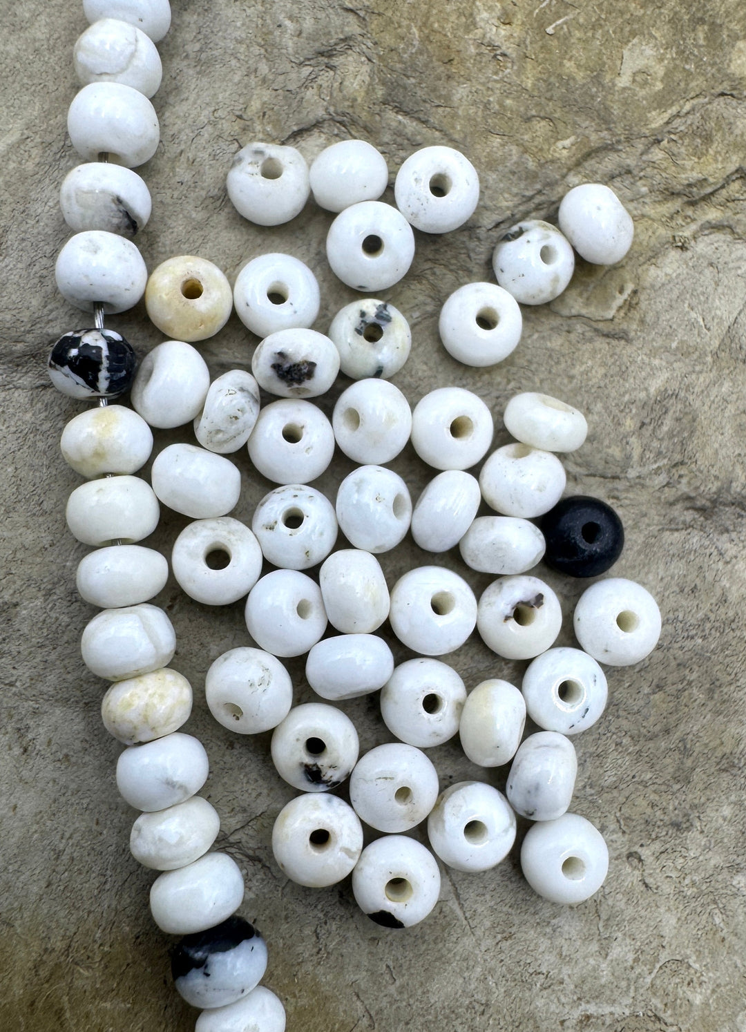 RARE High Quality White Buffalo4mm Rondelle Beads (Package