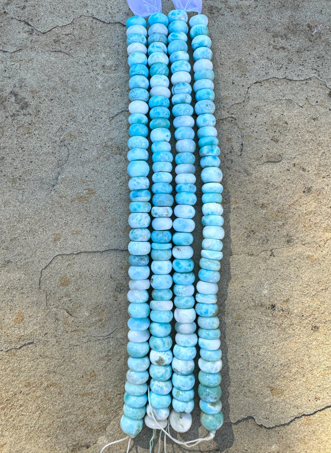 RARE Larimar BIG 10mm Rondelle Beads 8 inch Strand - Larimar