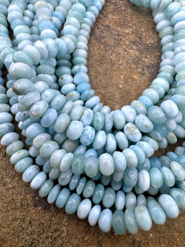 RARE Larimar (Dominican Republic) 4mm Rondelle Beads 8 Inch