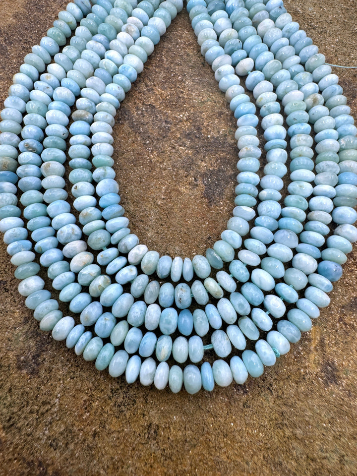 RARE Larimar (Dominican Republic) 4mm Rondelle Beads 8 Inch