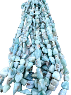 
	  
  
	  
	  
	  	
	    RARE Larimar Graduated Nugget Beads (Large Chips) 5x6-10x12mm, 16 inch strand