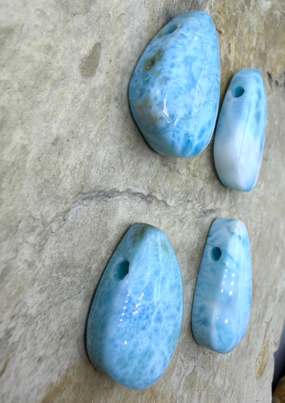 RARE Larimar Large Hole Focal Pendant Bead Select