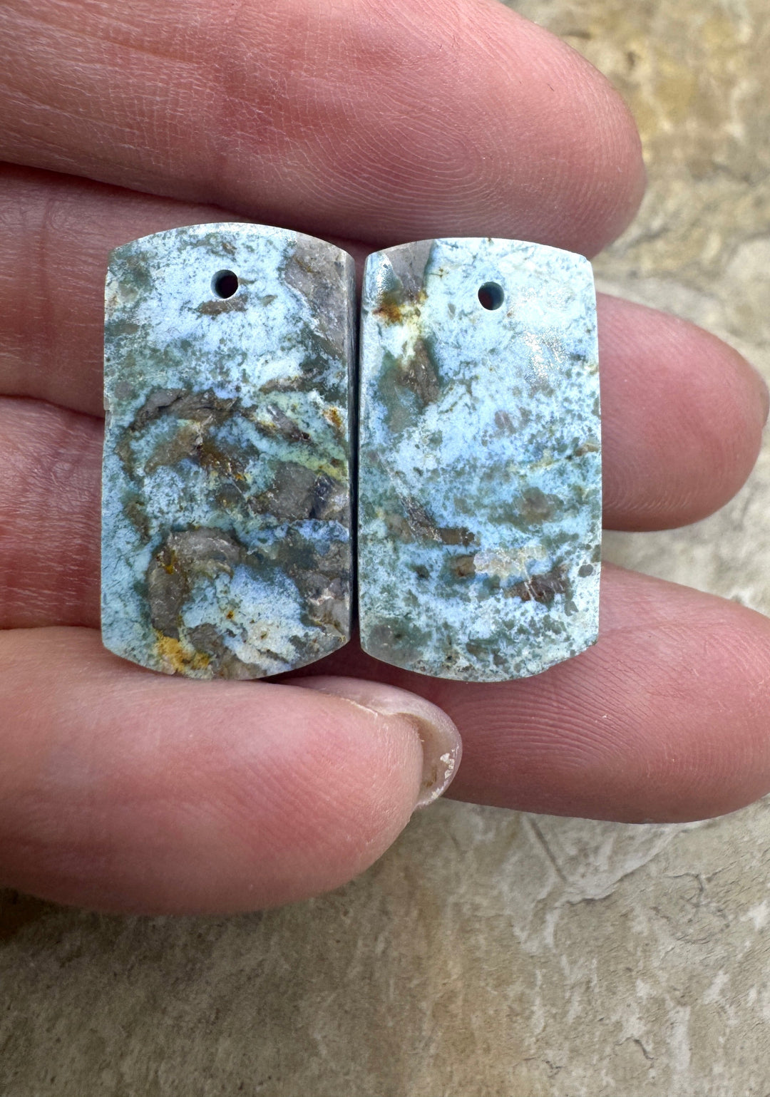 RARE Lavendar Hubei Turquoise (China) Matching Earring Slab