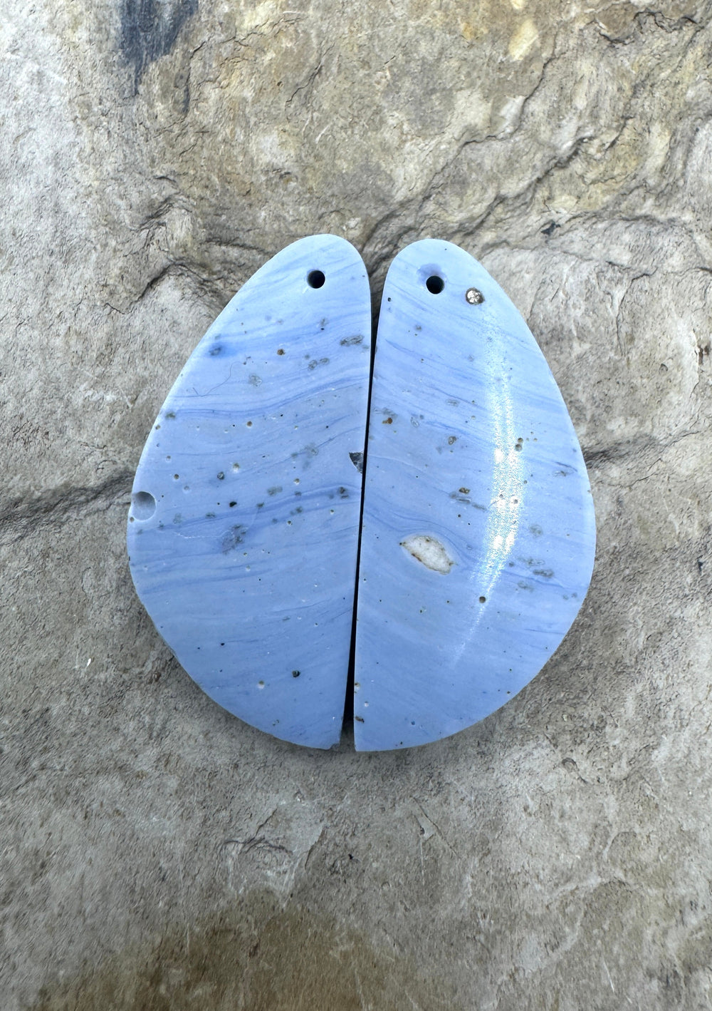 RARE Leland Bluee BIG Earring Slab Bead Pair 14x36mm