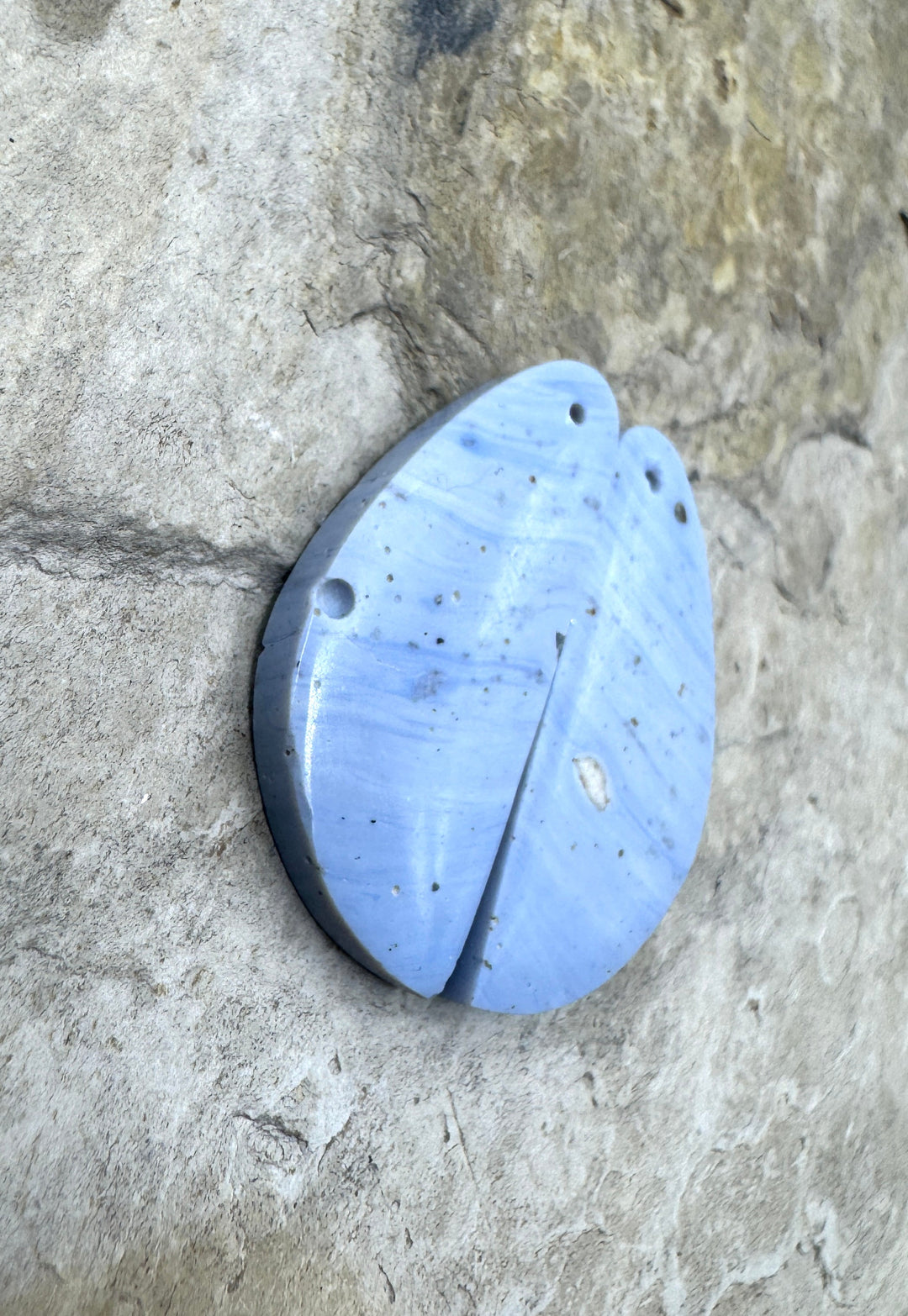 RARE Leland Bluee BIG Earring Slab Bead Pair 14x36mm