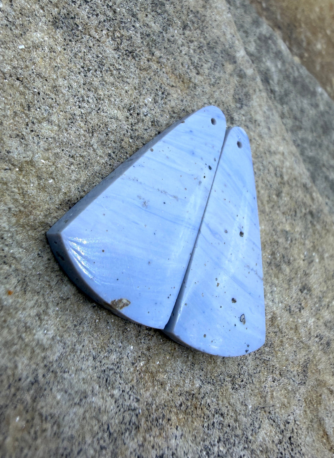 RARE Leland Blue Earring Slab Bead Pair 18x32mm - Leland