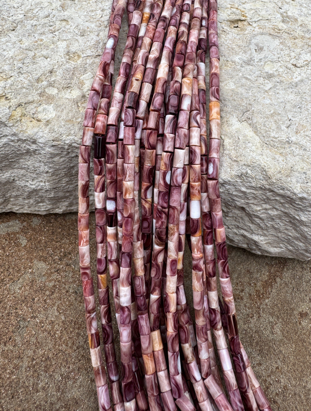 RARE Lions Paw 3x5mm Tube Beads 16 Inch Strand - Lion’s Paw