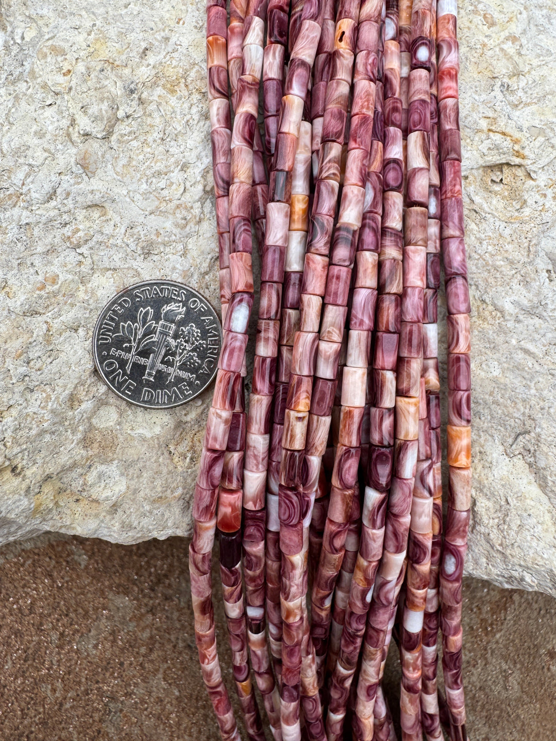 RARE Lions Paw 3x5mm Tube Beads 16 Inch Strand - Lion’s Paw