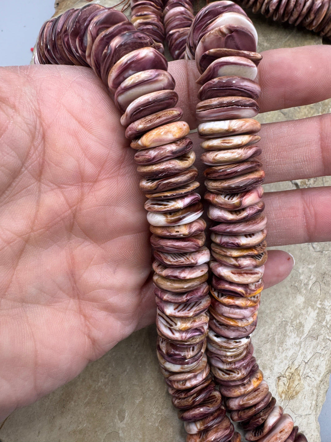 RARE Lions Paw BIG 15mm Irregular Rondelle Beads 16 Inch