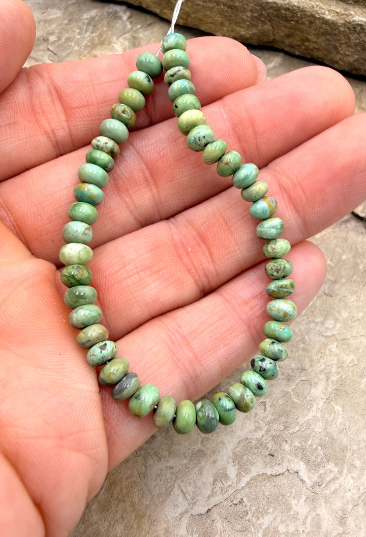 RARE McGuinness Turquoise (Nevada) 5mm Rondelle Beads 6