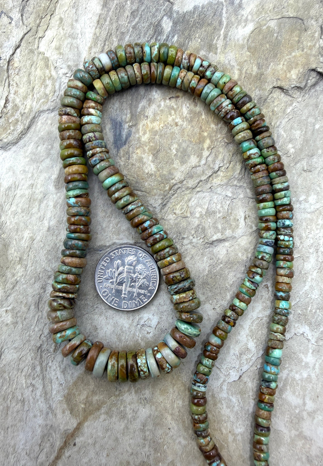 RARE McGuinness Turquoise (Nevada) Graduated 4-8mm Button