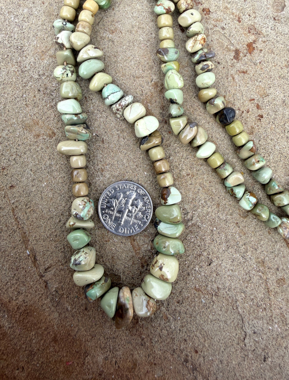 RARE NATURAL Army Green Carico Lake Turquoise (Nevada)