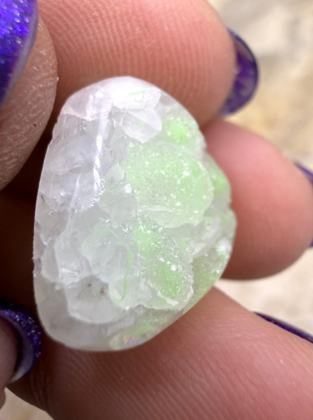 RARE Natural Gem Sillica Conception Del Oro Druzy Cabochon