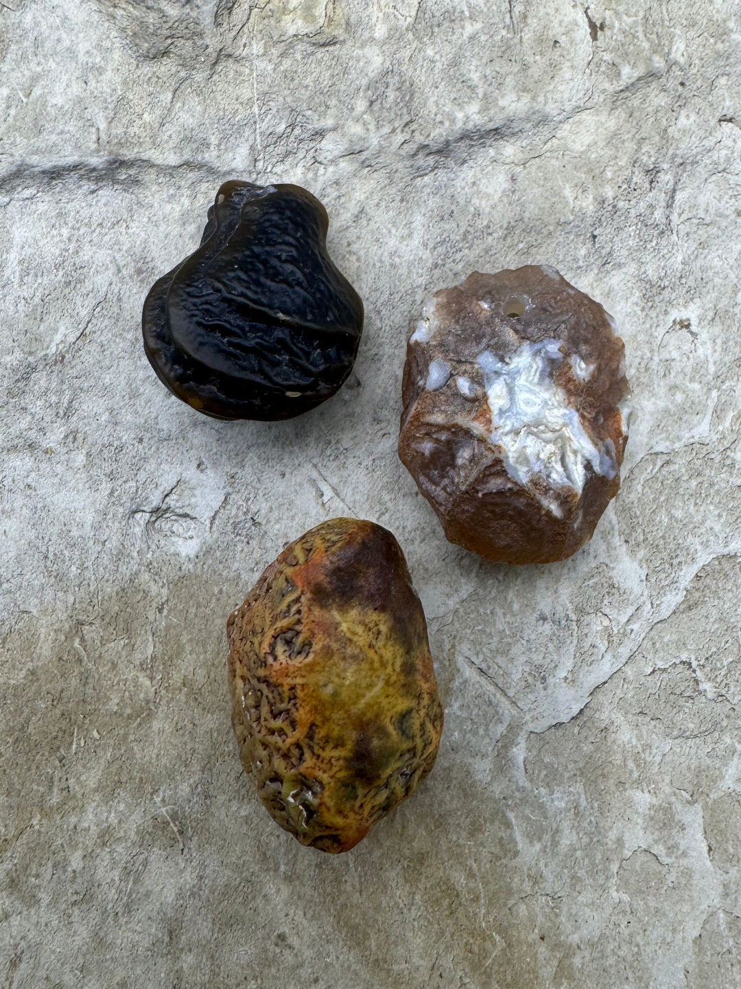 RARE Natural Gobi Dessert Agate Focal Beads 10x15mm Set