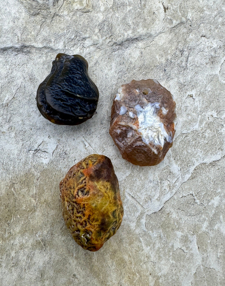 RARE Natural Gobi Dessert Agate Focal Beads 10x15mm Set