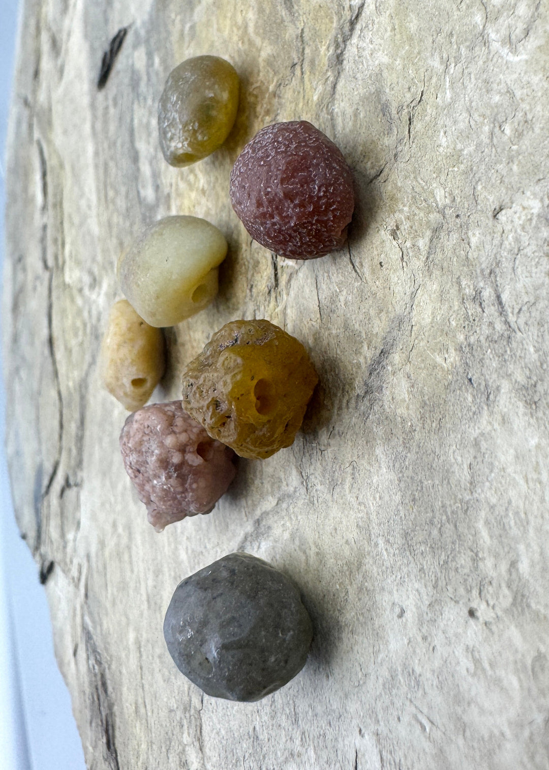RARE Natural Gobi Dessert Agate Lot of 7 loose beads