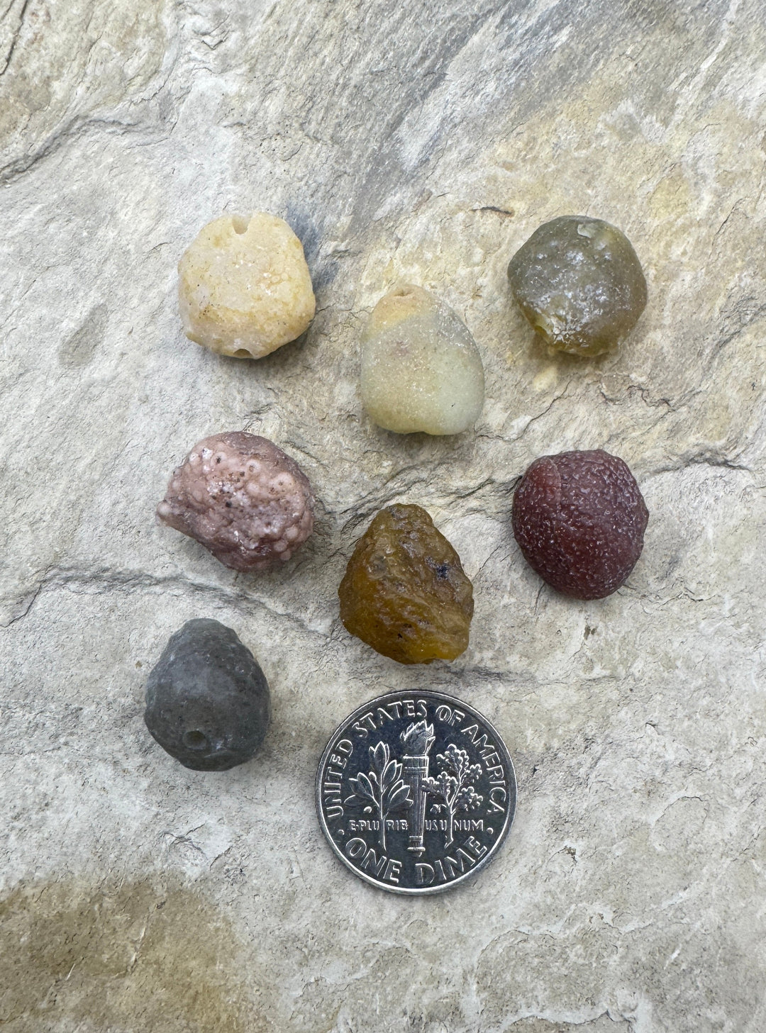 RARE Natural Gobi Dessert Agate Lot of 7 loose beads