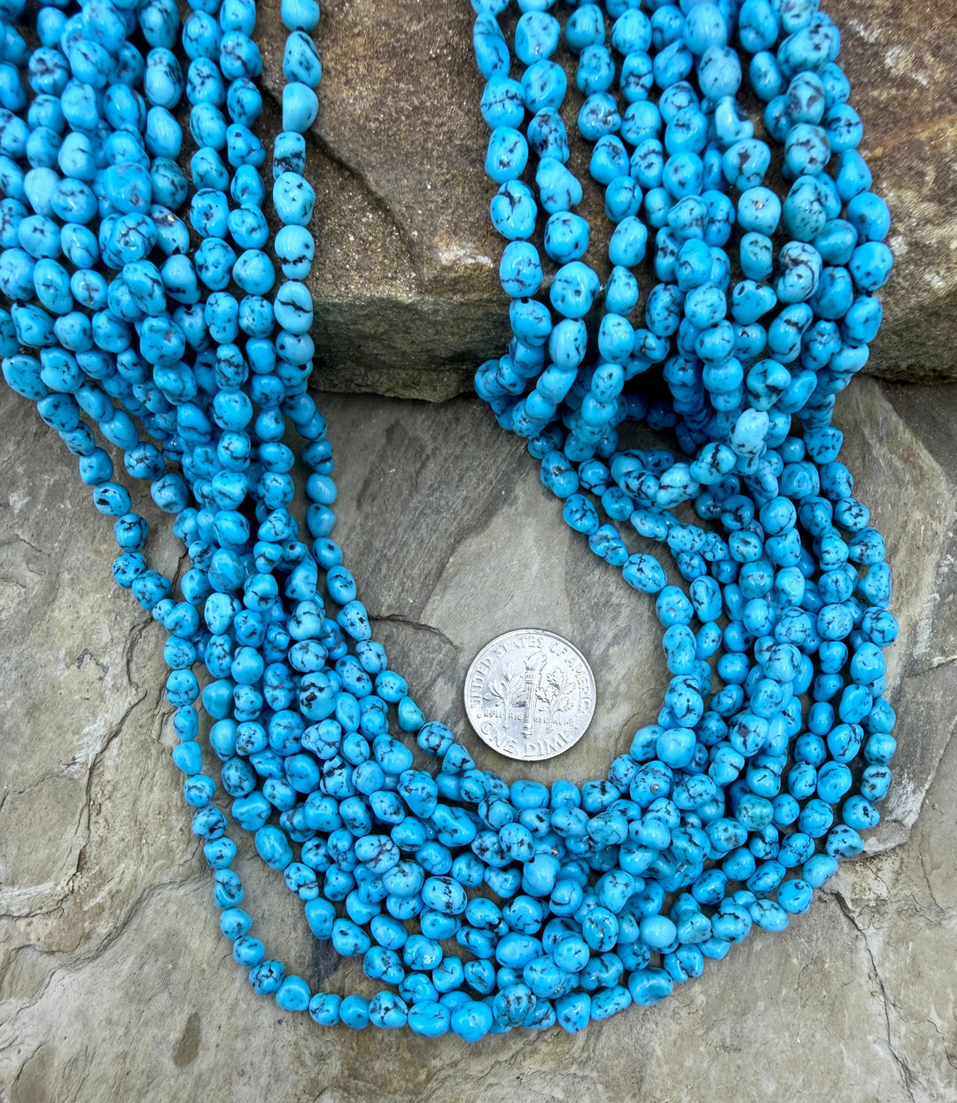 RARE Natural Spiderweb Sleeping Beauty Turquoise (AZ) 5-6mm