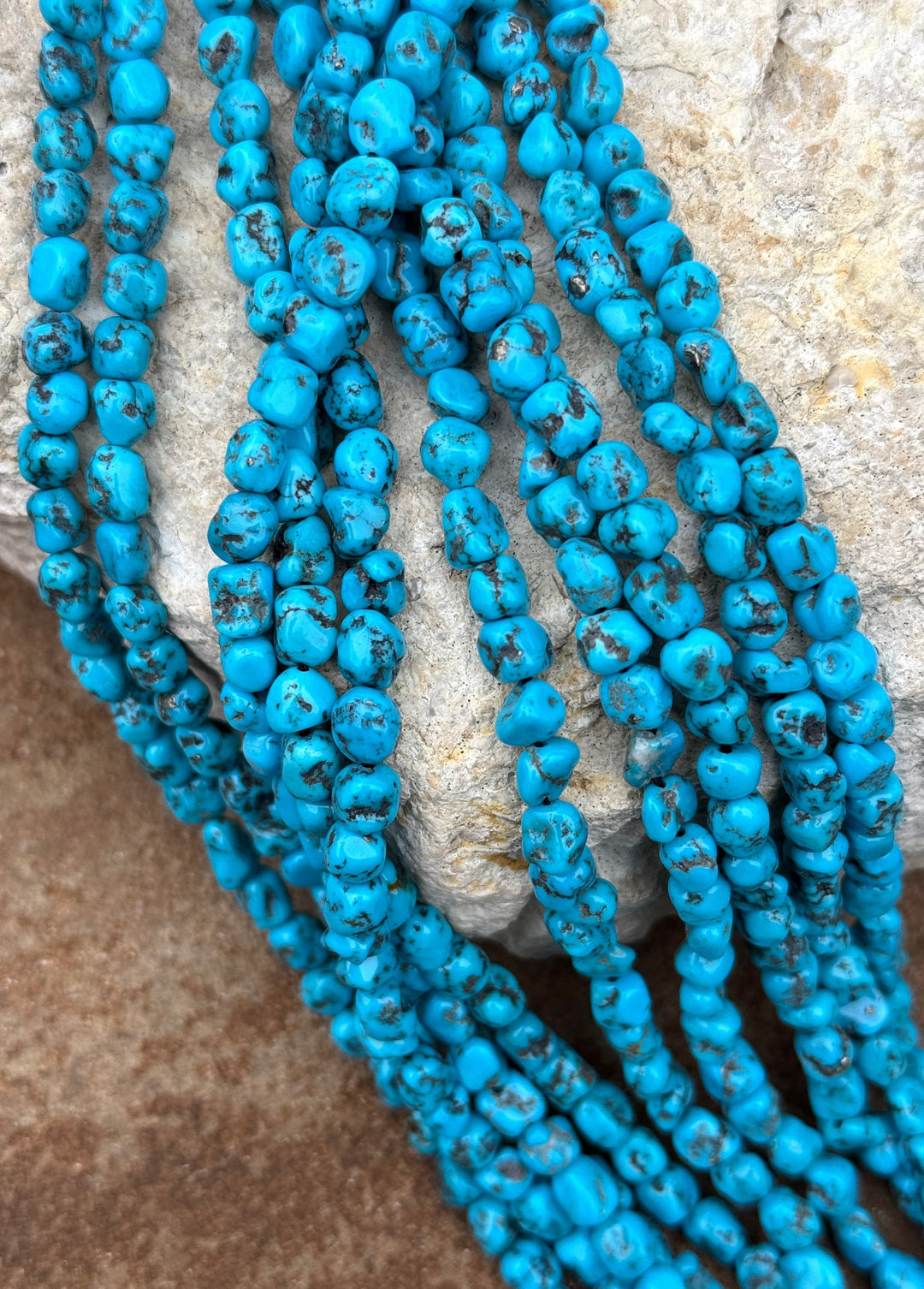 RARE Natural Spiderweb Sleeping Beauty Turquoise (AZ) 6mm