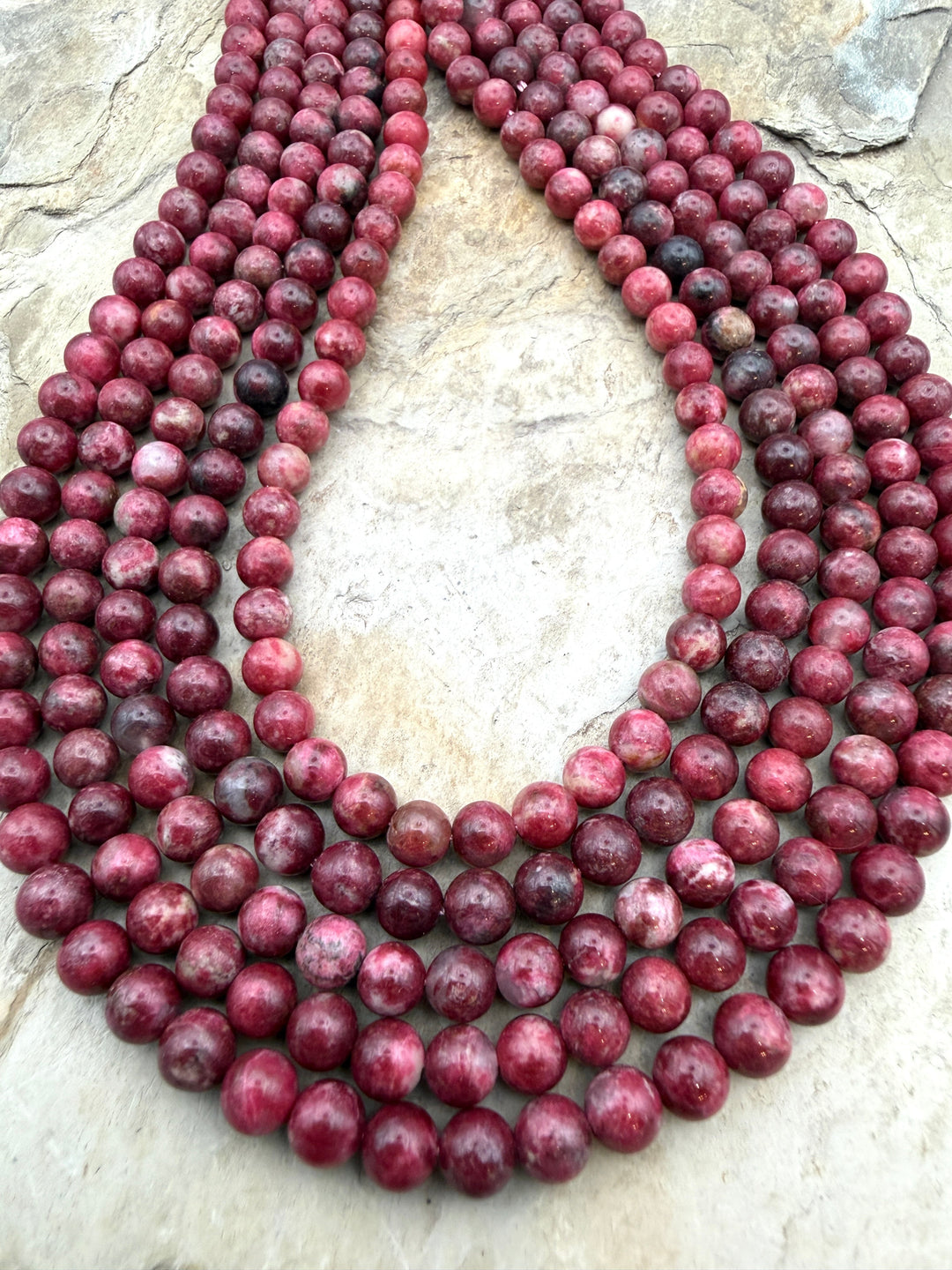 RARE Natural Thulite (Norway) 6mm Round Beads 16 Inch