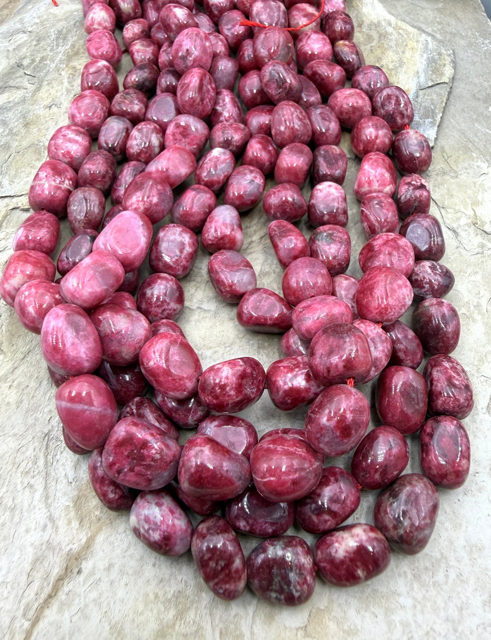 RARE Natural Thulite (Norway) Chunky Nugget Beads