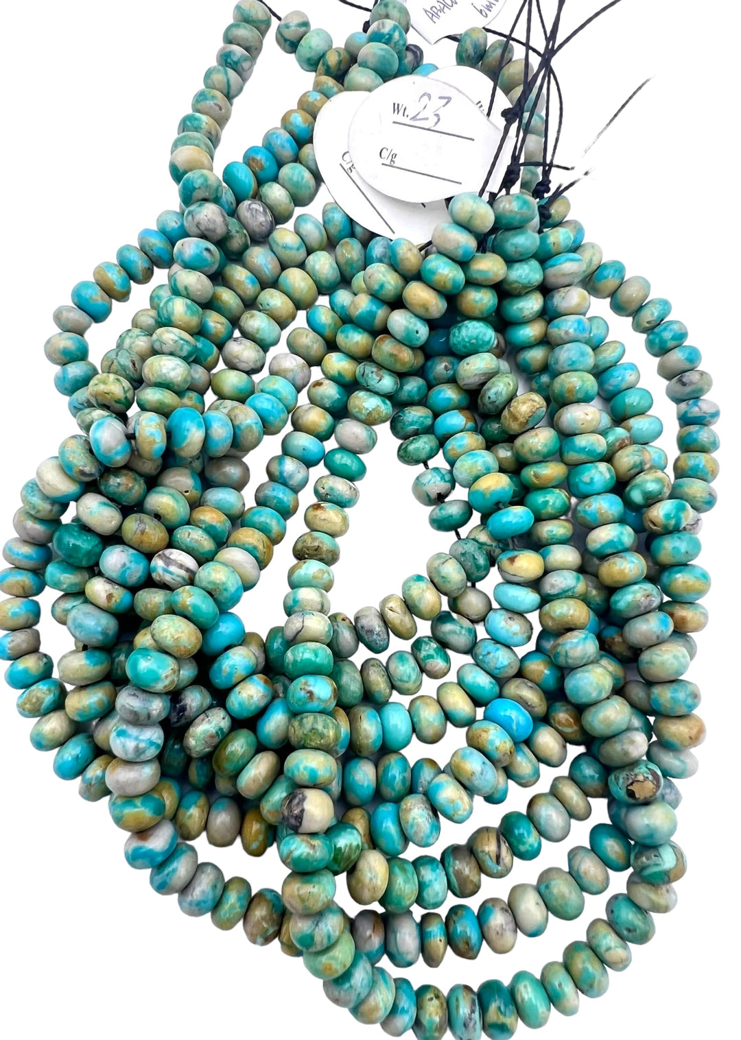 RARE Nevada Fox Turquoise 6mm Rondelle Beads 9 inch strand –