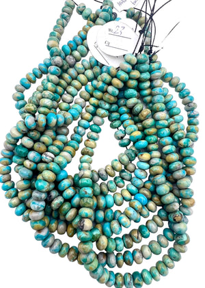 RARE Nevada Fox Turquoise 6mm Rondelle Beads 9 inch strand -